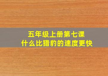 五年级上册第七课 什么比猎豹的速度更快